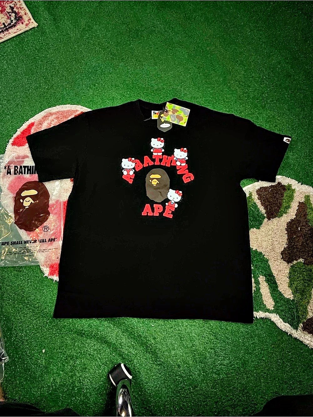 A Bathing Ape BAPE x Sanrio Characters Hello Kitty Tee Hello Kitty Tee Black &